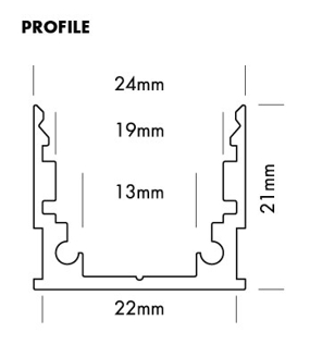 Mynd af Álprófíll M-Line Standard 24x21 Ál