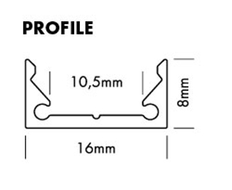 Mynd af Álprófíll S-Line Low 16x8 Ál