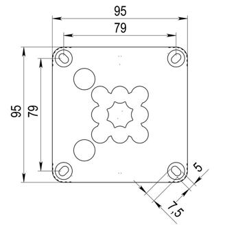 Mynd af Tengidós f/nippla  95x95x60