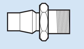 Mynd af Nippill ErgoNIP 10 Utangengjur 3/8" BSP