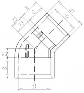 Mynd af PVC Lím Nippil-Hálf Hné 63 x 63/50mm