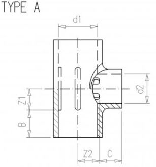 Mynd af PVC Lím Té  63 x 25mm
