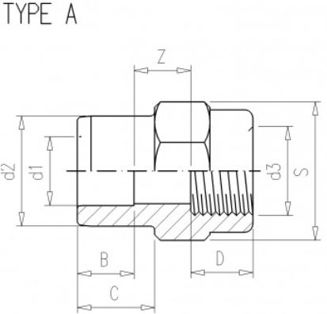 Mynd af PVC Lím Nippil-Múffu-Múffutengi  16/25mm x      1/2" 