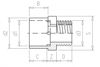 Mynd af PVC Lím Múffu-Nippil-Nippiltengi 32/40mm x 1"