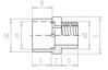 Mynd af PVC Lím Múffu-Nippil-Nippiltengi 63/75mm x  2" 