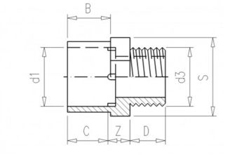 Mynd af PVC Lím Múffu-Nippil-Nippiltengi 2 1/2" x 2"