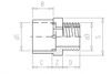 Mynd af PVC Lím Múffu-Nippil-Nippiltengi 2 1/2" x 2 1/2"