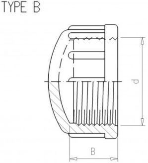 Mynd af PVC Skrúfað Botnlok   1 1/2" 