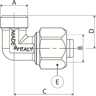 Mynd af Álpex Lauskóna Nippil-Hné 20mm x     3/4"