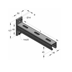 Mynd af T-Knekti 45 x 45 x 420,0 mm