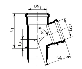 Mynd af  Ultra dB Grein DN75x50 - 87°