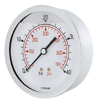 Mynd af Vökvafylltur þrýstimælir 6 bör - 63mm