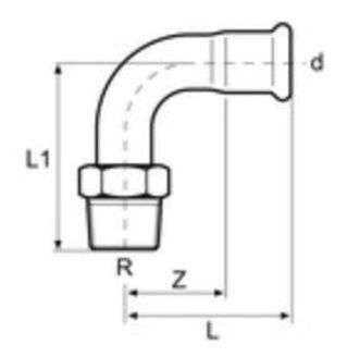 Mynd af Press Nippil-Hné Tengi Ryðfrítt 35mm x   1 1/4"