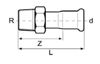 Mynd af Press Nippil-Tengi Ryðfrítt 42mm x  1 1/2"