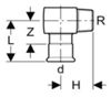 Mynd af Press Nippil-Hné Tengi Galvaniserað 22mm x     3/4"