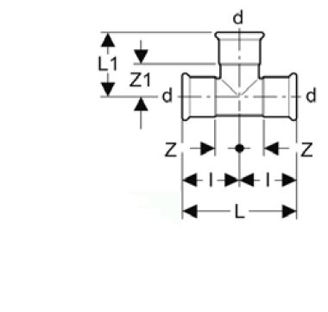 Mynd af Press Té Galvaniserað 22 x 22 x 22 mm