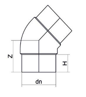 Mynd af Hálfhné DN 200 - SDR 17