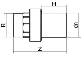 Mynd af Suðu nippiltengi DN 110/4" - SDR 11
