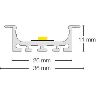 Mynd af Álprófíll B2 Innf. 26x11mm 2m