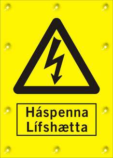 Mynd af Skilti Háspenna/Lífshætta