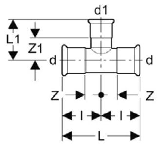 Mynd af Press Minnkunar-Té Galvaniserað 15 x 12 x 15 mm