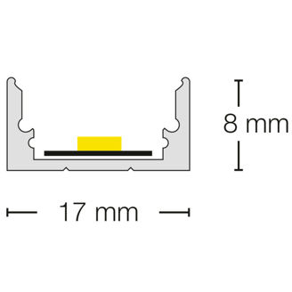 Mynd af Álprófíll A1 Low 17x8mm 2m