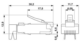 Mynd af Moli RJ45 STP Cat5e kló 8.víra