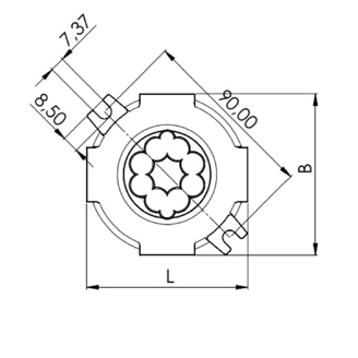 Mynd af Tengidós f/nippla Ø 82x57mm Gr.