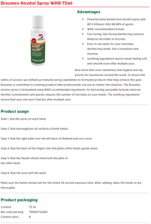 Mynd af Alcohol spray WHO