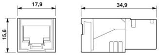Mynd af Tengill RJ45 á DIN Cat6A