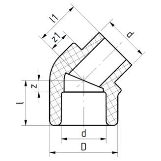 Mynd af PP-R FS Nippil Hálfhné 40mm
