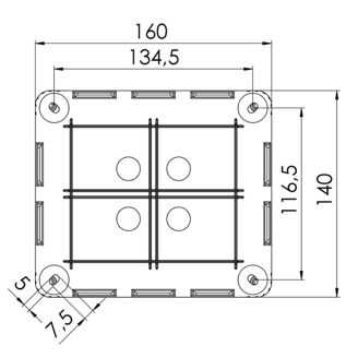 Mynd af Tengidós f/nippla  160x140x81