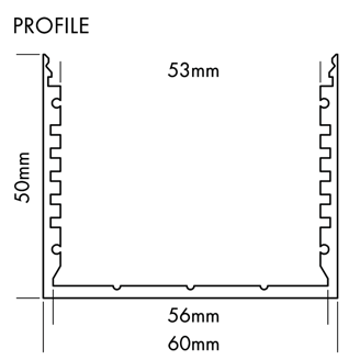 Mynd af Álprófíll L-Line Standard 60x50mm Sv.
