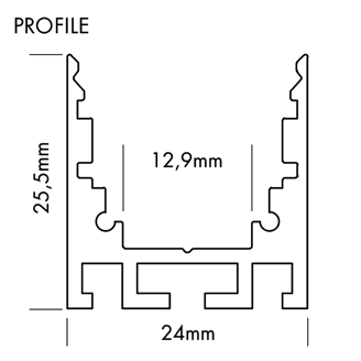 Mynd af Álprófíll M-Line 24 Standard 24x25 Ál