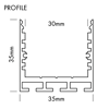 Mynd af Álprófíll Q-Line 24 Standard 35x35 Sv.