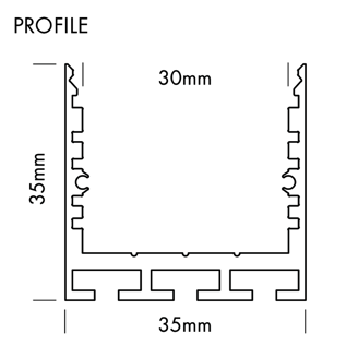 Mynd af Álprófíll Q-Line 24 Standard 35x35 Sv.