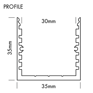 Mynd af Álprófíll Q-Line Standard 35x35 Ál