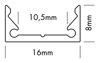 Mynd af Álprófíll S-Line Low 16x8 Ál