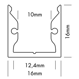 Mynd af Álprófíll S-Line Standard 16x16 Ál