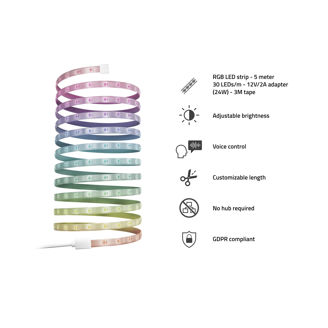 Mynd af Hombli snjall LED-borði IP65 RGB 12V/2A 24W