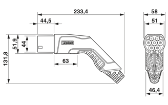 Mynd af Snúra f/rafbíl 32A T2-T2 1f. 10m