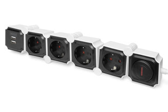Mynd af Fjöltengi 4xSchuko 2xUSB stillanlegt m/rofa