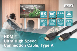 Mynd af HDMI Ultra Snúra 1mtr 8K m/etherneti