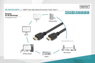 Mynd af HDMI Ultra Snúra 2mtr 8K m/etherneti
