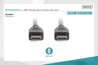 Mynd af HDMI Ultra Snúra 3mtr 8K m/etherneti