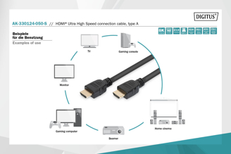 Mynd af HDMI Ultra Snúra 5mtr 8K m/etherneti