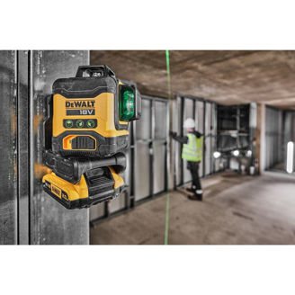 Mynd af DEWALT 18V Línulaser  3 x 360° Grænn - Stakur