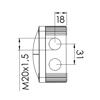 Mynd af Tengidós f/nippla  85x85x51 Sv.