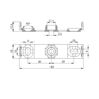Mynd af Tengidós f/nippla  85x85x51 Sv.