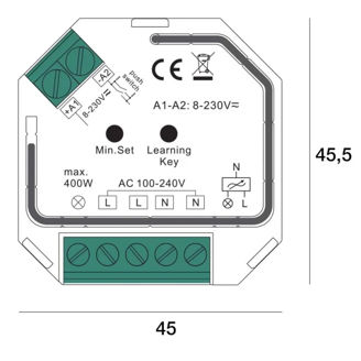 Mynd af Ljósdeyfir RF 1x1,5A 200W